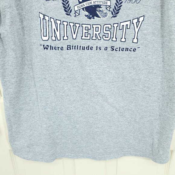 Wicked Witch University Funny Alumni Tee L Gray/Blue Short Sleeves Halloween - Picture 7 of 13